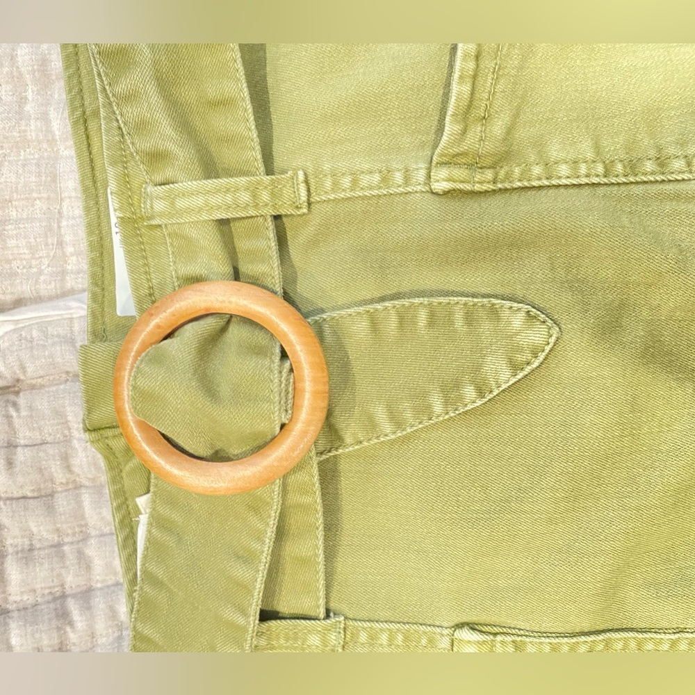 Anthropologie Pilcro Skirt Size 8 Mini Green Twill Pockets - Picture 2 of 6